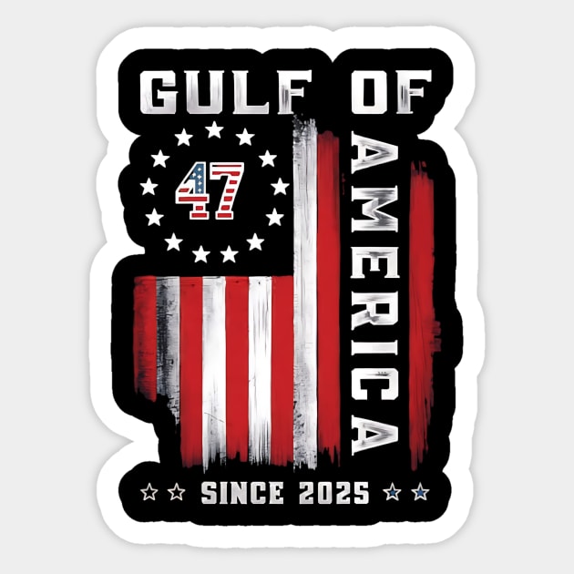 Gulf-of-USA-America-Funny-Vintage-USA-Flag Sticker by ArtistTee ⭐⭐⭐⭐⭐